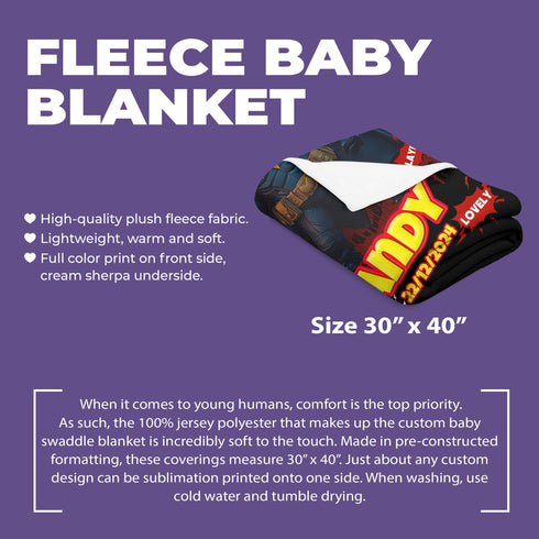 Personalized Baby Blanket - Custom Superhero Style Baby Batman Cape | Name & Date of Birth | Gift for Boys